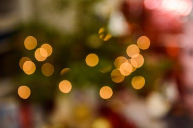 Bulanık Noel ışıkları. Soyut tatil arkaplanı.