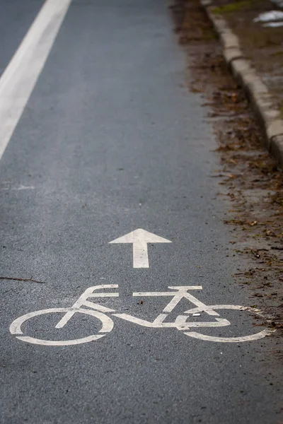 Foto Enfoque Selectivo Carretera Para Bicicletas — Foto de Stock