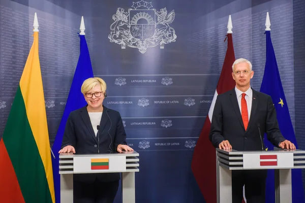 Riga Lettland Juni 2021 Ingrida Simonyte Premierministerin Von Litauen Und — Stockfoto