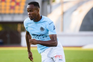 RIGA, LATVIA. 5 Ağustos 2021. UEFA Avrupa Konferansı Ligi RIGA FC ve Hibernianlar arasındaki Üçüncü Ön eleme Turu.