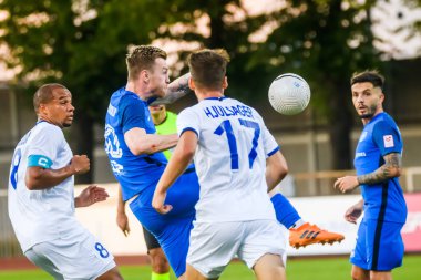 RIGA, LATVIA. 12 Ağustos 2021. UEFA Avrupa Konferansı Ligi RFS ve GENT arasındaki Üçüncü Ön eleme Turu.