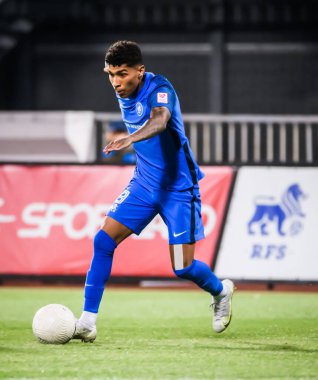 RIGA, LATVIA. 12 Ağustos 2021. UEFA Avrupa Konferansı Ligi RFS ve GENT arasındaki Üçüncü Ön eleme Turu.