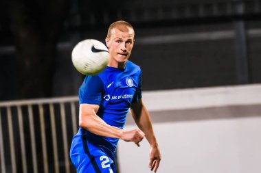 RIGA, LATVIA. 12 Ağustos 2021. UEFA Avrupa Konferansı Ligi RFS ve GENT arasındaki Üçüncü Ön eleme Turu.