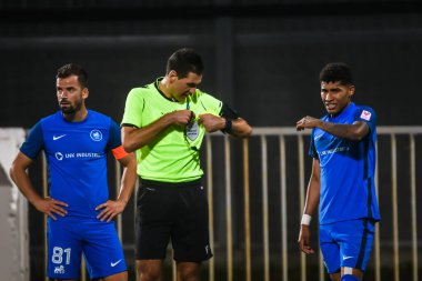 RIGA, LATVIA. 12 Ağustos 2021. UEFA Avrupa Konferansı Ligi RFS ve GENT arasındaki Üçüncü Ön eleme Turu.