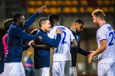 RIGA, LATVIA. 12 Ağustos 2021. UEFA Avrupa Konferansı Ligi RFS ve GENT arasındaki Üçüncü Ön eleme Turu.