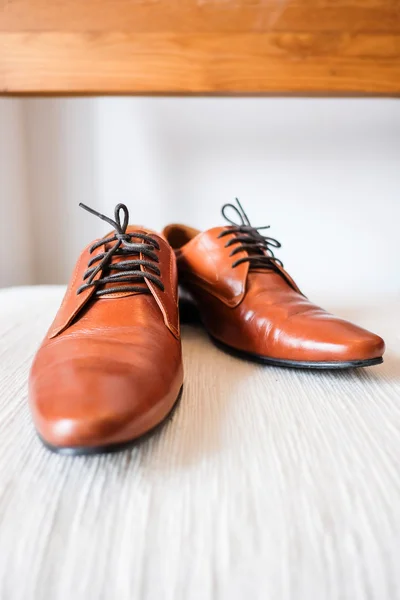 Bruin lederen schoenen — Stockfoto