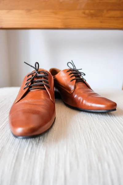 Bruin lederen schoenen — Stockfoto