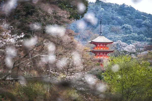 Červený chrám v Japonsku — Stock fotografie