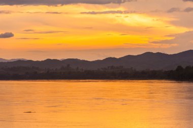 Siluet günbatımı Güney Denizi Tayland