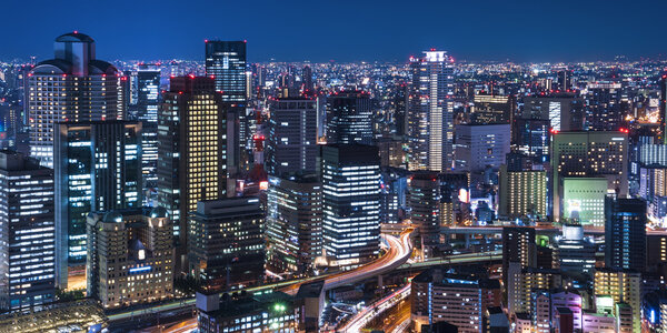 Night view of the city of Japan