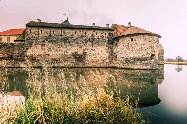 Château Eau Médiéval Massif Bien Fortifié Svihov Est Situé Dans — Photo