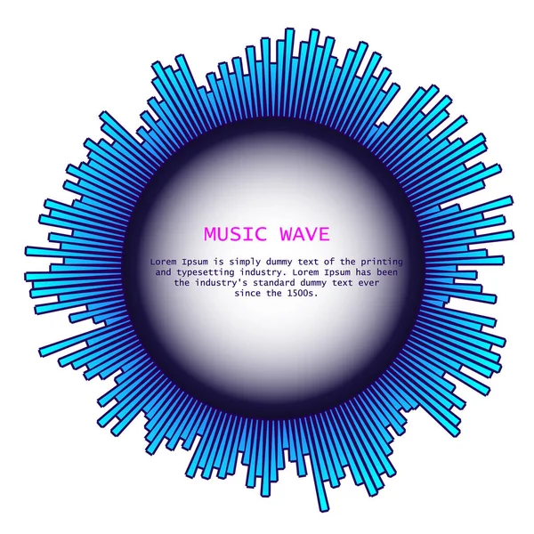 Runda strålar musik våg spelare. Färgglada equalizer element på vit bakgrund. Isolerad designsymbol. Vektor Illustration — Stock vektor