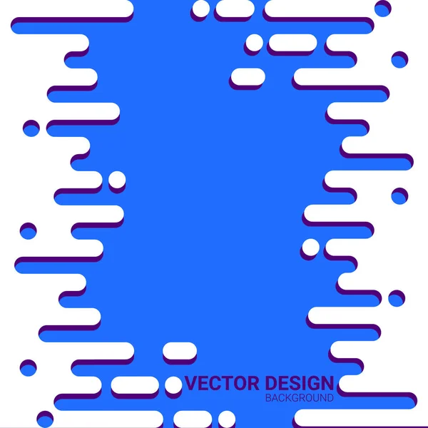 Vita vätskevågor med skugga på blå bakgrund. Abstrakta dynamiska flytande rundade former. Vektor — Stock vektor