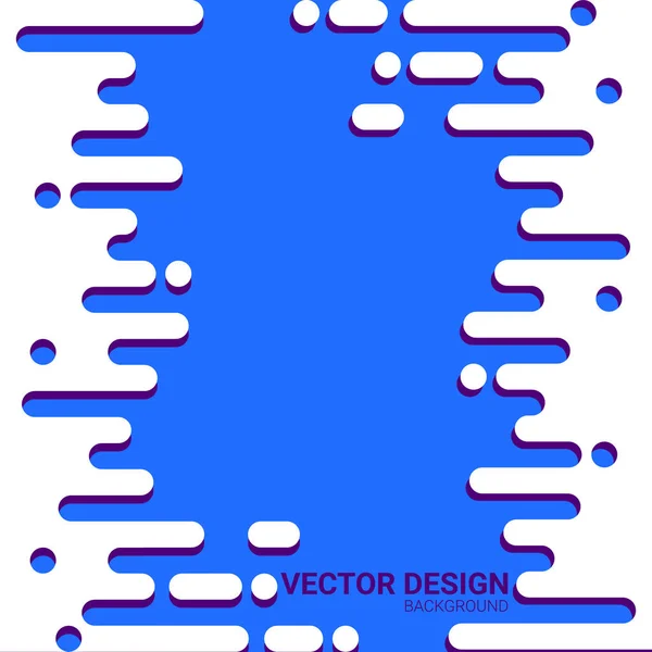 Ondas de fluido branco com sombra no fundo azul. Formas arredondadas líquidas dinâmicas abstratas. Vetor — Vetor de Stock