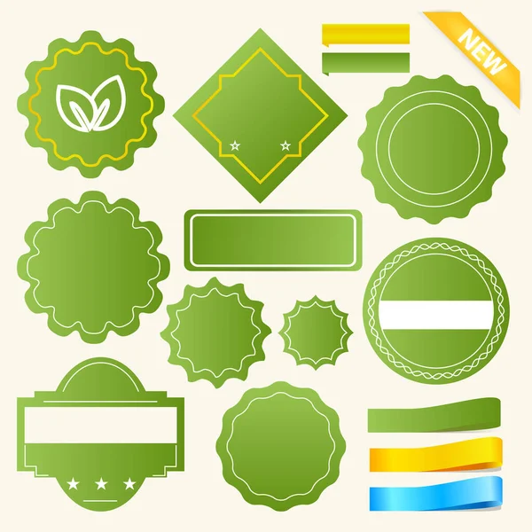 Eco green badge and label collection. Bio design stickers. Jpeg Illustaration — Stock Photo, Image