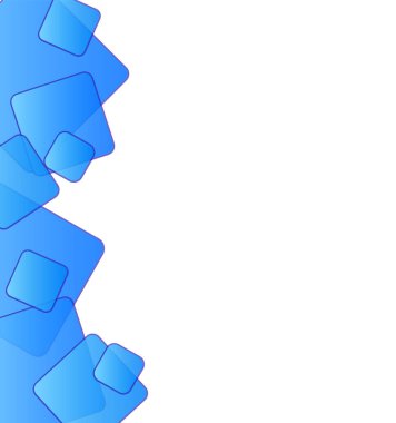 Beyaz üzerine mavi kareler çizilmiş Jpeg çizimi. Renkli eşkenar dörtgenlerin modern arkaplanı. Tasarım için soyut geometrik renkli desen.