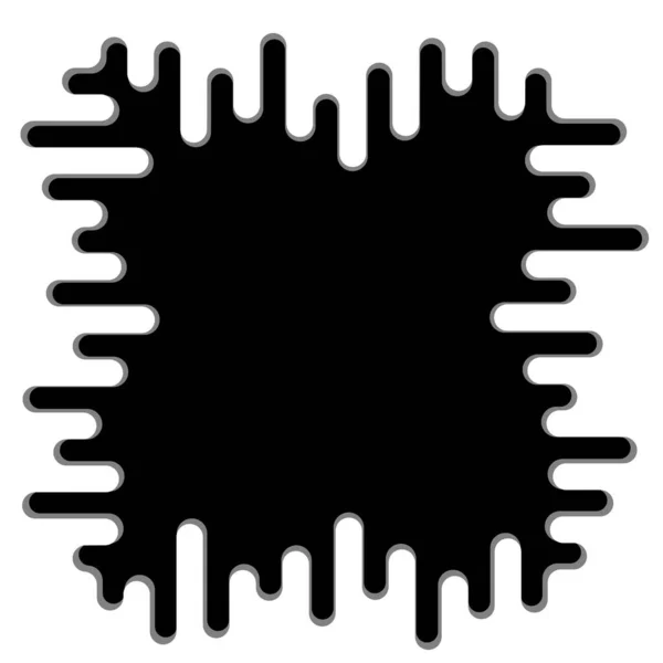 Witte vloeistof golven frame met schaduw op zwarte achtergrond. Abstracte dynamische vloeibare afgeronde vormen. Jpeg digitale slimme illustratie — Stockfoto