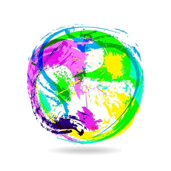 カラフルなスプラッシュボール 要約ブラシ効果 カラーデザインテンプレート Jpegイラスト — ストック写真
