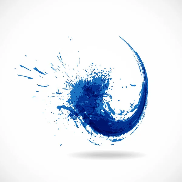 Logo Salpicadura Tinta Azul Onda Agua Colorida Abstracta Diseño Flujo — Vector de stock