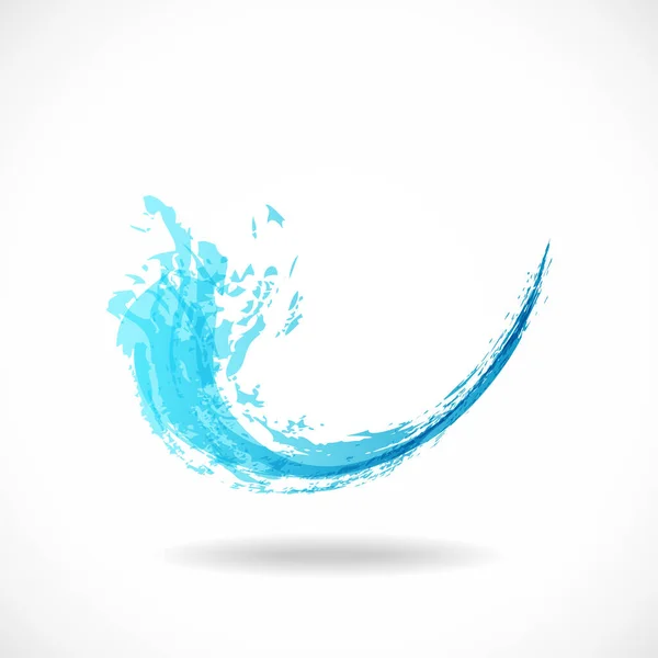 Logo de ola de agua azul. Salpicadura de tinta colorida abstracta. Plantilla de flujo de líquido ecológico. Vector aqua grunge design — Archivo Imágenes Vectoriales