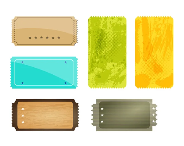 Set di diversi adesivi di design colorati o tagliandi staccabili, biglietti. Illustrazione di Jpeg — Foto Stock