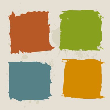 Grunge Frame Koleksiyonu. El Çizimi Suluboya. Yırtık kenarlıklı Jpeg illüstrasyon kağıdı.