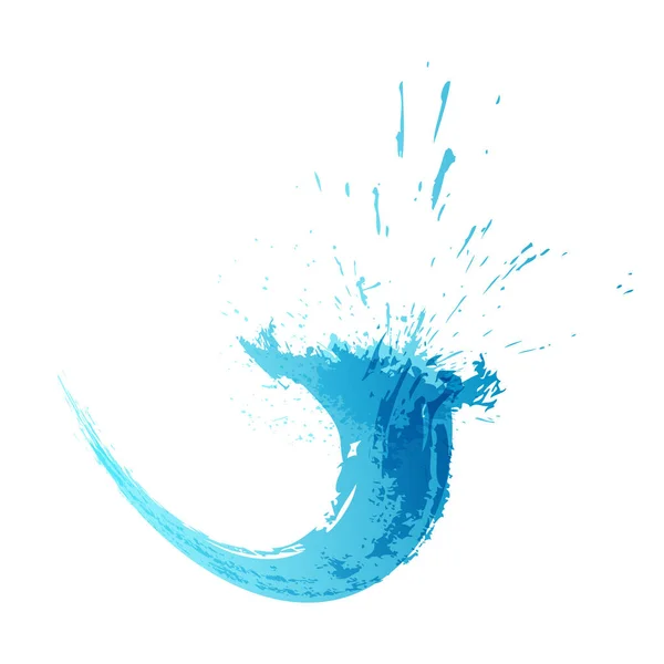 Blauwe watergolf logo. Abstracte kleurrijke inkt plons. Eco vloeibare stroom template. Jpeg aqua grunge ontwerp illusie — Stockfoto