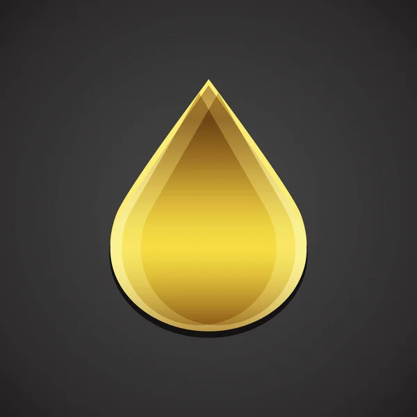 Gyllene olja droppe ikon på svart bakgrund. Grafisk spa olja ikon av skönhetssalong. Industrikoncept företagets logotyp för energi och makt symbol. Jpeg illustaration — Stockfoto