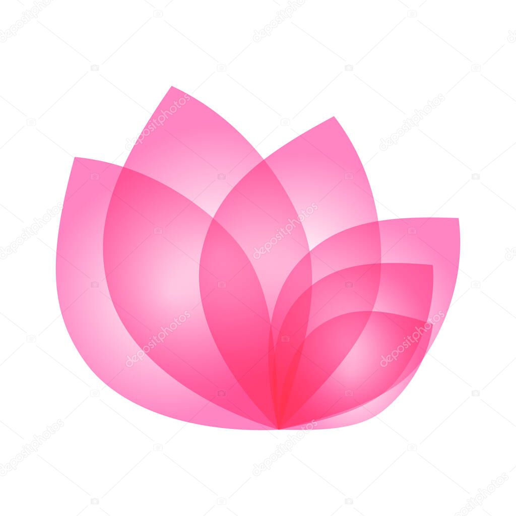 Flower symbol abstract beauty salon cosmetics brand style. Lotus leaves logotype design. Luxury fashion template. Health spa concept. Jpeg illustaration.