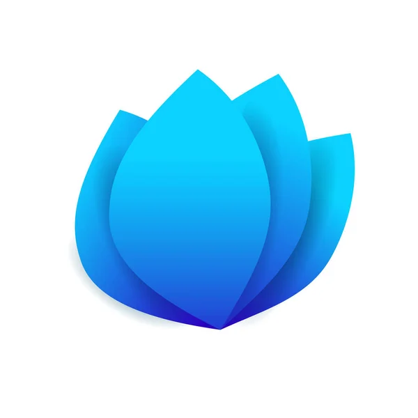 Niebieski Pozostawia Logo Cieniem Szablon Symbolu Kwiatu Dla Salonu Piękności — Zdjęcie stockowe