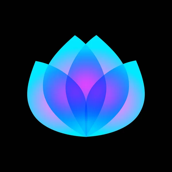 Loto o logotipo de tulipán en colores neón. Plantilla de logotipo floral natural. Símbolo de flor. Diseño ecológico de Jpeg — Foto de Stock