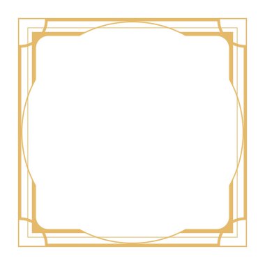 Altın çerçeve, sınır veya gri arka planda kenar. Klasik lüks tasarım unsuru. Retro dekorasyon deseni. Jpeg grafik çizimi çizimi