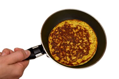 Tavada ev yapımı bir gözlemenin üst görüntüsü. Beyaz bsckground 'da izole edilmiş