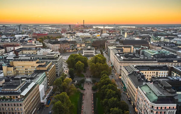 Helsinki Finnország 2020 Október Esplanade Park Légi Kilátása Helsinki Központjában — Stock Fotó