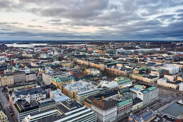 Vue Aérienne Des Quartiers Kaartinkaupunki Kluuvi Helsinki Finlande — Photo