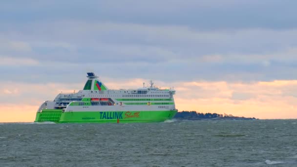 Helsinki Finlandia Diciembre 2020 Ferry Star Sale Helsinki Tallink Una — Vídeo de stock