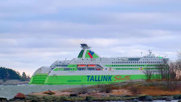 Helsinky Finsko Prosince 2020 Plavební Trajekt Star Odlétá Helsinek Tallink — Stock video
