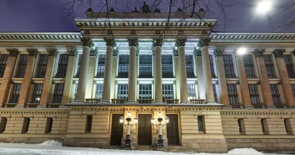 Helsinki Finlandia Febrero 2021 Construcción Los Archivos Nacionales Finlandia Lapso — Vídeo de stock