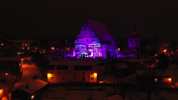 Porvoo Finlandia Febrero 2021 Vista Aérea Antigua Iglesia Porvoo Durante — Vídeos de Stock