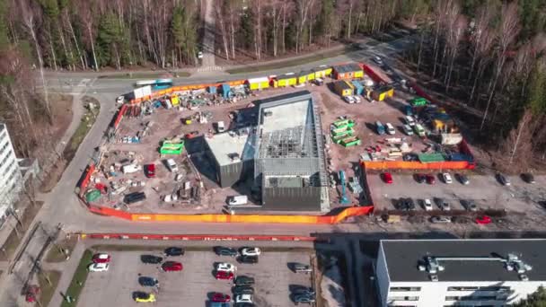 Espoo Finland April 2021 Aerial View Construction Site Metro Station — Stock Video