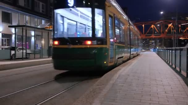 Helsinki Finlande Avril 2021 Tramway Helsinki Déménage Dans Quartier Jatkasaari — Video