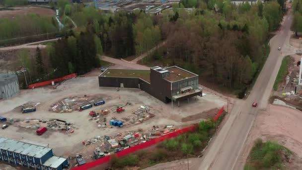 Espoo Фінляндія Травня 2021 Повітряний Вид Місце Будівництва Станції Метро — стокове відео