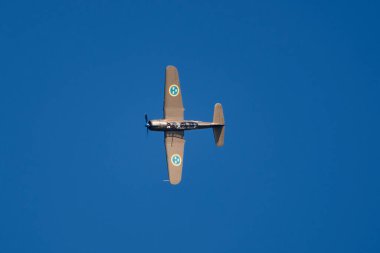 Helsinki, Finlandiya - 6 Ağustos 2021: Saab B 17, Kaivopuisto Hava Gösterisi SAAB