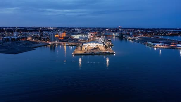 Helsinki Finlandia Septiembre 2021 Aerial Hyperlapse West Terminal Helsinki Port — Vídeos de Stock