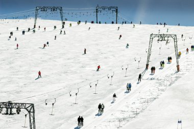 İnsanlar Kayak, sandalyeyi kaldırıyor ve ip tow sistemleri, Zell am bkz: Kayak bölge Avusturya