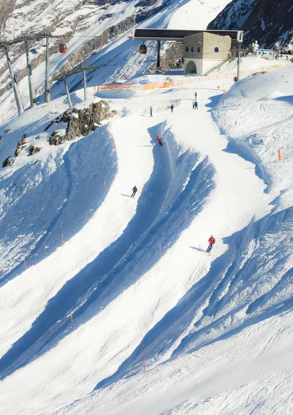 Ski road in Alps — Stock Photo, Image