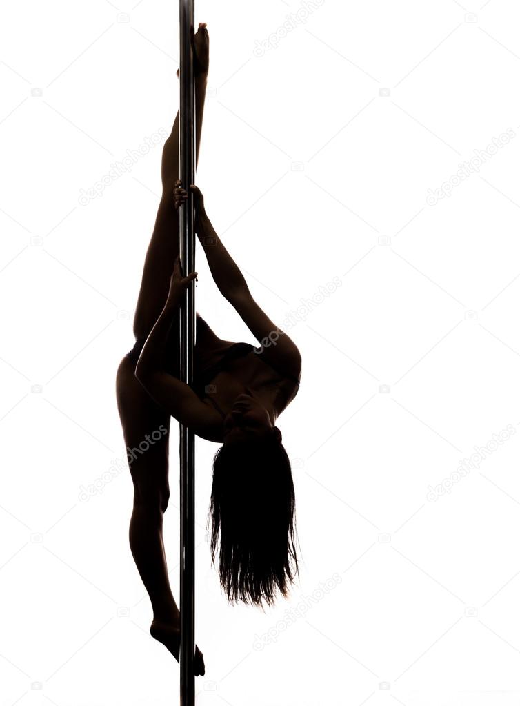 Beautiful young woman exercise pole dance