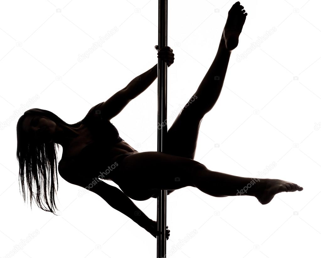 Beautiful young woman exercise pole dance