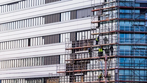 Gevel thermische isolatie werken Stockafbeelding