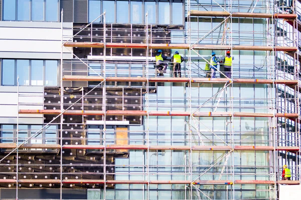 Gevel thermische isolatie werken Stockfoto